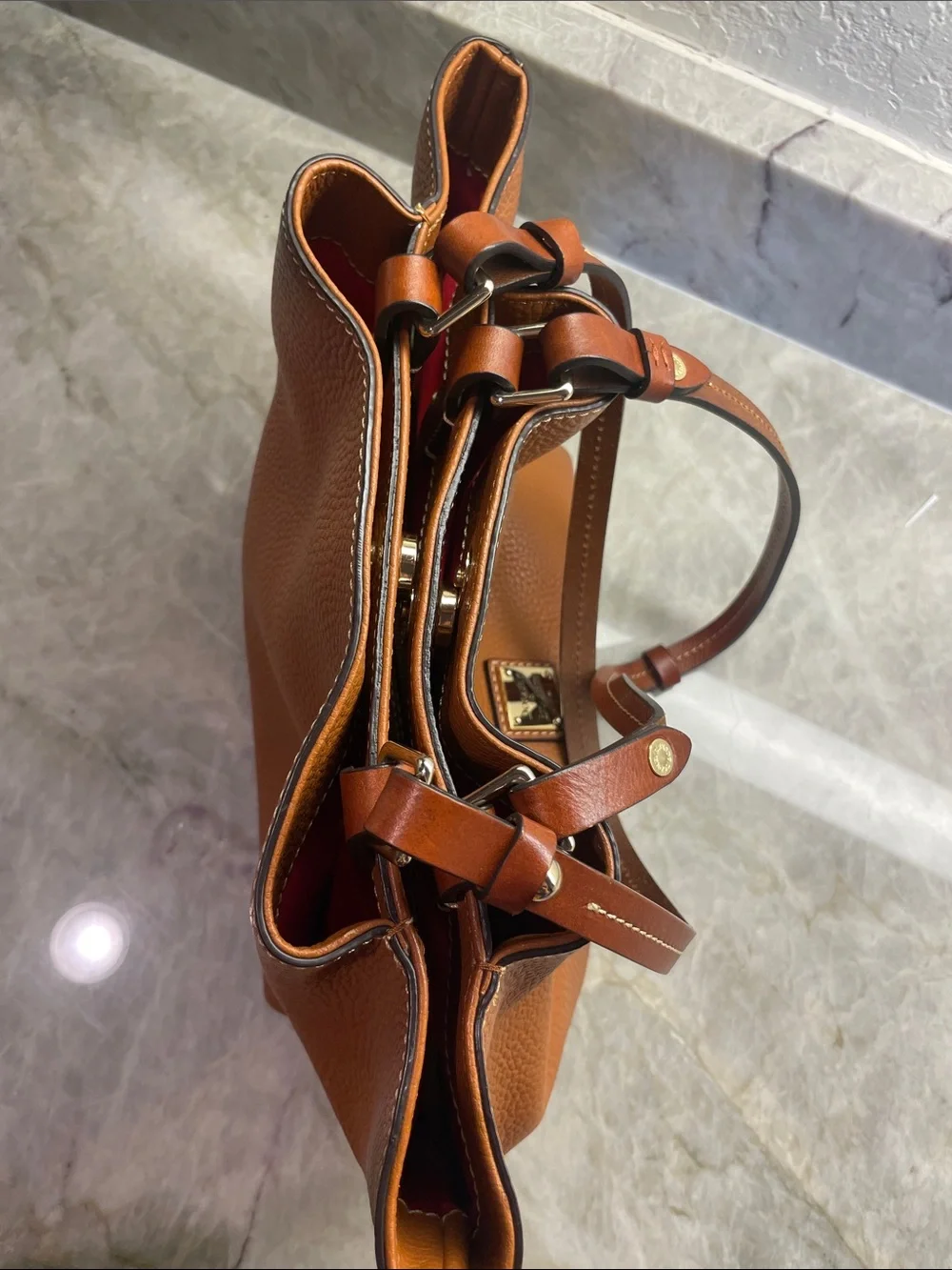 Dooney & Bourke Chestnut Brown Pebble Leather Tote